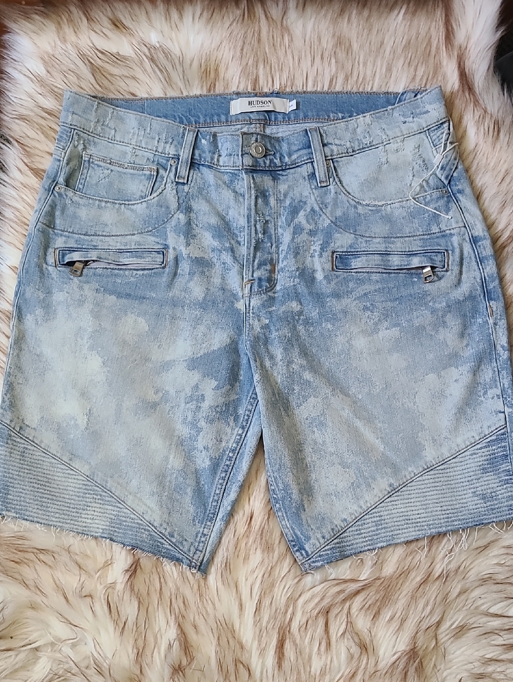 NWOT Hudson Men's The Blinder V.2 Denim Biker Shorts Size 36